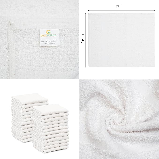 24 Pcs White 16x27 Inch Cotton Blend Economy Hand Towels Salon/Gym/Hotel Super - Image 6