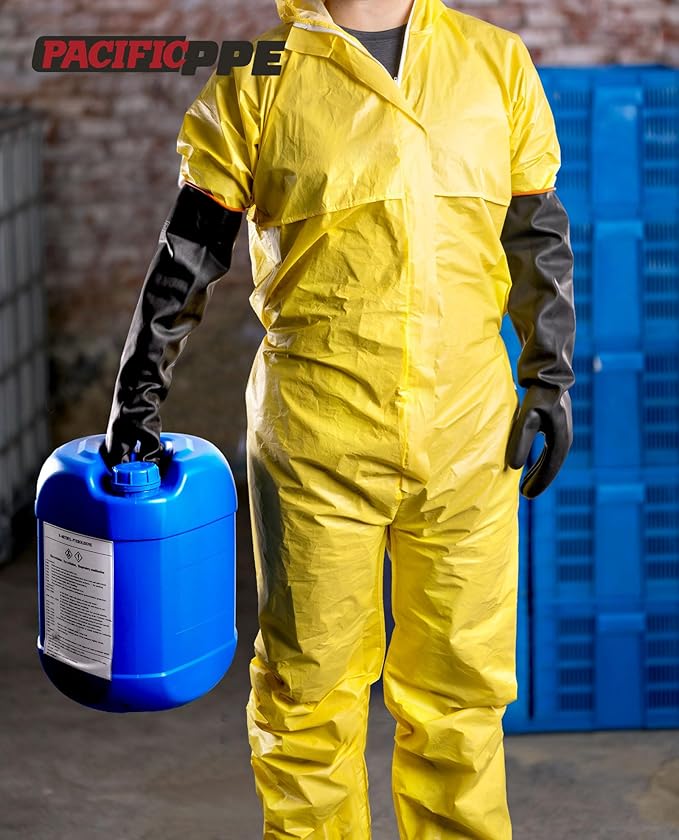 PACIFIC PPE Heavy Duty Latex Chemical Gloves, Strong Acid Resistance Rubber - Image 8