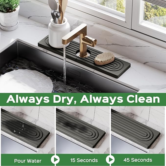 16 Inch Stone Faucet Mat for Kitchen Sink Splash Guard - Image 2