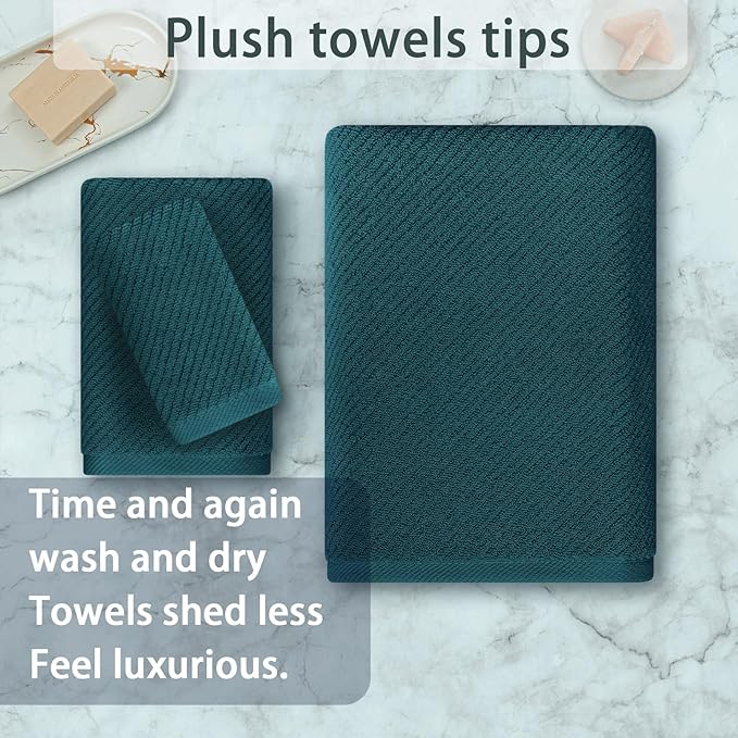 VOOVA & MOVAS Towels Set for Bathroom, 100% Cotton | Quick Dry | Soft | Thick - Image 4