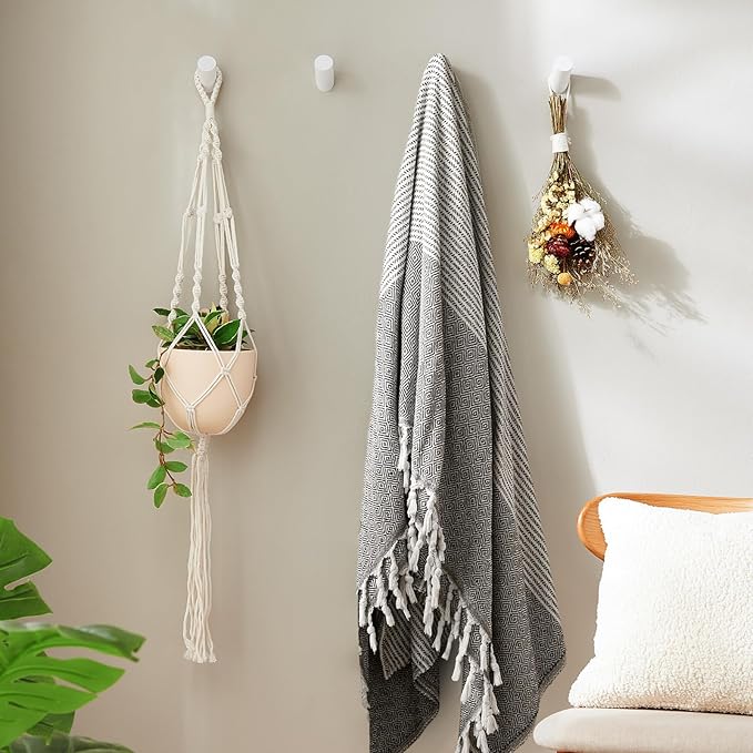 Wood Wall Hooks, 4 Pack Coat Hooks Wall Mounted, Rustic Wooden Heavy Duty Robe - Image 6