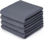 BOOMIBOO 4-Pack Dish Towels, 100% Cotton Waffle Weave, Ultra Soft Absorbent by BOOMIBOO