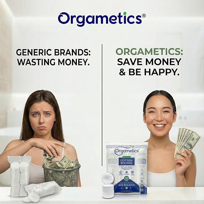 Orgametics Cotton Rounds, 100% Natural Turkish Cotton Premium Makeup Remover - Image 2