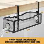 4 Pack Under Desk Cable Management Box Black, Cinati 53.6" Wire Organizers No - Image 5