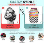 Rainbow Grey White Plaid Laundry Hamper Colorful Hippie Funny Laundry Basket - Image 3