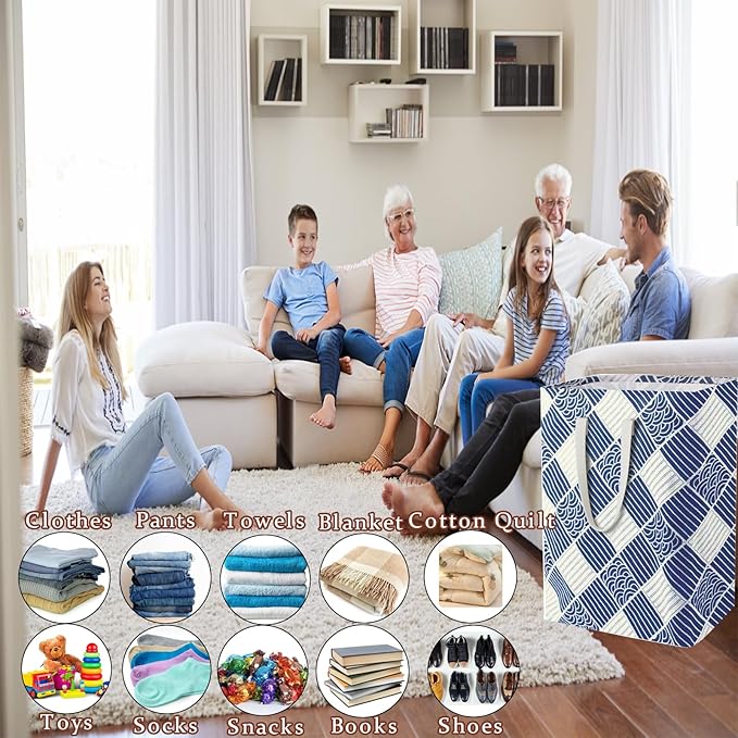 Waterproof Laundry Hamper Collapsible Laundry Basket Leather Handle Laundry Bag - Image 5