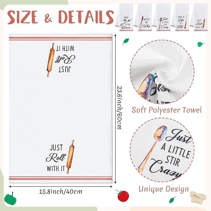 R HORSE 5Pcs Kitchen Dish Towel Funny Cookware Kitchen Dishcloth Absorbent - Image 2
