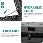 YITAHOME 100 Gallon Resin Deck Box, Weather Resistant Outdoor Storage Box, Lockable Indoor Outdoor Storage for Supplies and Essentials, Dark Gray - Image 6