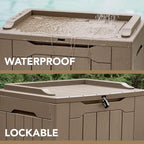 Devoko 30 Gallon Resin Deck Box Outdoor Indoor Waterproof Storage Box for Patio Furniture Pool Accessories Storage for Cushion Garden Tools (30 Gallon, Light Brown) - Image 2