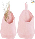 100% Linen Hanging Storage Bags Baskets 2 Pcs, Small Wall Storage Bag by HSOFTIFY