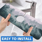 Foggy Forest Dish Drying Mat for Kitchen Sink Splash Guard Behind Faucet Sink - Image 6