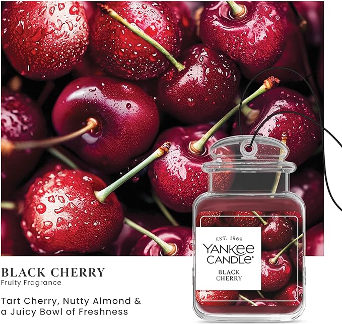 Yankee Candle Car Jar Ultimate Black Cherry, True-to-Life Scent, Essential Oils - Image 2