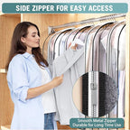 Clear Garment Bag for Hanging Clothes 10” Gusseted, 60” Suit Bags for Open - Image 3