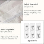 2pcs Large Wall Hanging Organizer Bag, Linen Fabric Door Hanging Storage Baskets - Image 4