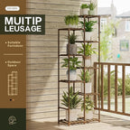 Bamworld 62 " Tall Plant Stand for Indoor Plants Outdoor Corner Plant Shelf Flower Stands for Living Room Balcony and Garden - Image 4