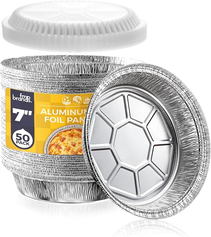 Fit Meal Prep 50 Pack 7" Round Aluminum Foil Pans by FMPBRANDS