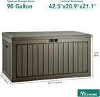 YITAHOME 90 Gallon Large Deck Box with Side Handles, Outdoor Double-Wall Storage for Patio Furniture Cushions, Garden Pool Accessories, Waterproof & Lockable - Image 5