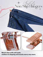 HOUSE DAY Velvet Skirt Hangers 24 Pack, Non Slip Pants Hangers - Image 7