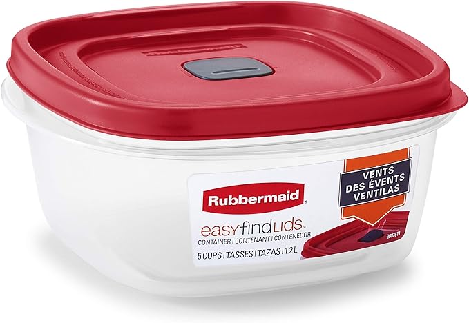 Rubbermaid EasyFindLids Food Storage and Organization Containers, Racer Red - Image 2