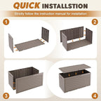 Outdoor Storage Box, Resin Deck Boxes Indoor and outdoor, Waterproof Storage Box Lockable Lid (Grey, 110 Gallon) - Image 8