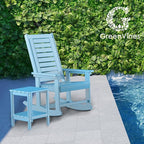 GREENVINES Outdoor Rocking Chairs | Set of 2 | Porch Rocker | HDPE Plastic | Arctic | Oversized Rockers | High Back | Big & Tall | Ladder Back | for Patio Outside Backyard Balcony Garden - Image 6
