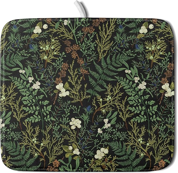 Black Sage Green Plant Dish Drying Pad 16 x 18 Inch by APORTT
