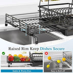 2 Tier Dish Drying Rack, Large Extendable Dish Racks - Image 7