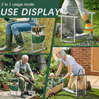 FLINTER Garden Kneelers Seat, Stable and Save Tip-Resistant Design 10.2" Wider Garden Kneeler and Seat with Handle, Heavy Duty Gardening Stool for Seniors, Gardening Weeding Bench for Parents - Gray - Image 4
