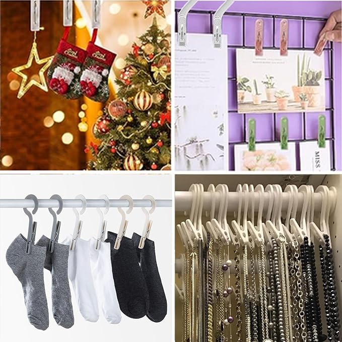 24pcs Laundry Hooks Clip Plastic Clothes Hangers Pins Super Strong Hanger Clips - Image 7