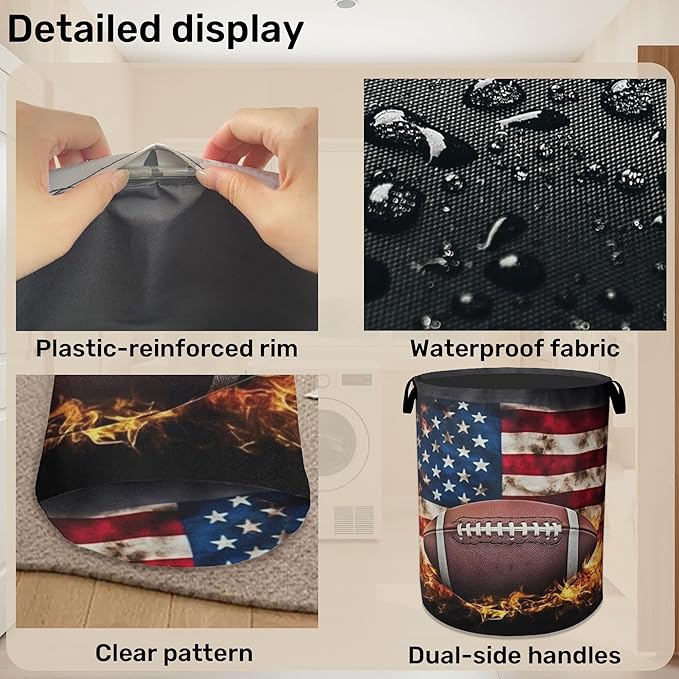 Football Large Clothes Hamper Bag - Image 5