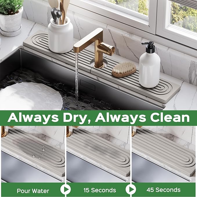 23.6 Inch Stone Faucet Mat for Kitchen Sink Splash Guard - Image 3