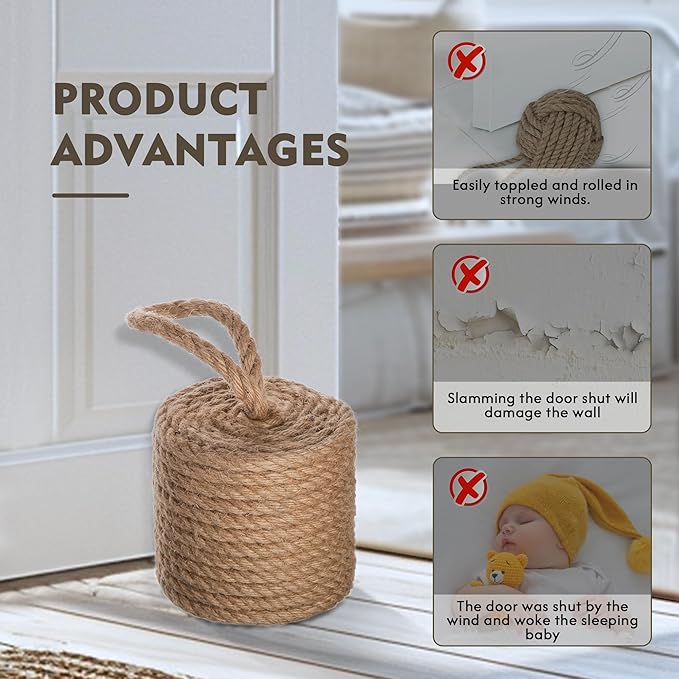 Rustic Jute Rope Door Stopper - Image 4