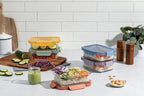 Ello Color Lock 3.4 Cup 10PC, 5 Pack Glass Meal Prep Sets Leak-Proof Glass Food - Image 2