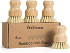 4 Pack Bamboo Dish Brush, Dish Scrubber Brush by %C3%96KOSTAMM