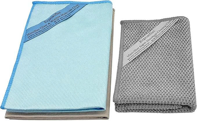 Lint-Free Streak-Free Glass Cleaning Cloth 3-Pack by Exprosiflux