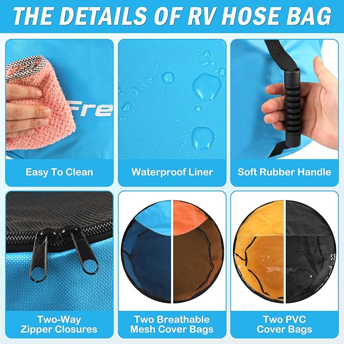 4 Pack RV Sewer Hose Storage, Visible Cover And Two-Way Zipper RV Hose Storage - Image 2
