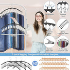 6 Pack Legging Organizer for Closet Hanging, Pants Hangers - Image 3