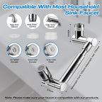 1440° swivel faucet extender, sink faucet aerator extender, swivel extendable - Image 3
