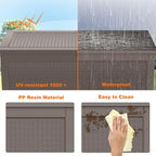320 Gallon Resin Deck Box, Lockable Patio Outdoor Storage Box for Furniture, Garden Tools and Tools Storage, Waterproof Outside Storage Boxes - Grey - Image 4