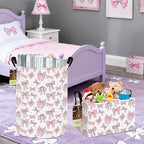 HUNRUNG Laundry Hamper, Large Canvas Fabric Lightweight Storage Basket Toy - Image 8