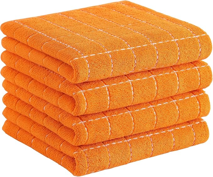 Homaxy 100% Cotton Terry Kitchen Towels, Checkered Designed, Soft and Super by Homaxy