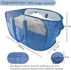 100L Collapsible Laundry Baskets 2 Pack, Extra Large Mesh Pop Up Laundry Hamper - Image 2