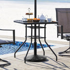 Yaheetech 31lbs Umbrella Base, Heavy Duty Patio Umbrella Base Stand, Round Resin Umbrella Base Stand, Outdoor Market Umbrella Base for Garden, Backyard, Beach - Image 4