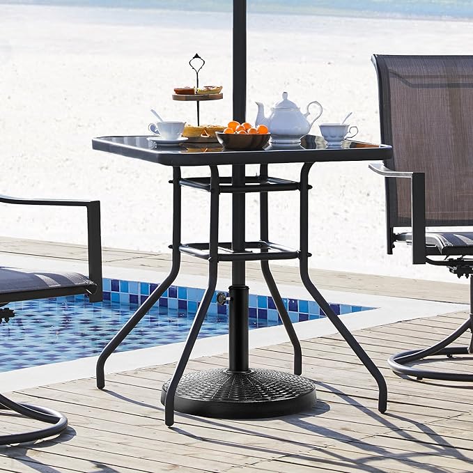 Yaheetech 31lbs Umbrella Base, Heavy Duty Patio Umbrella Base Stand, Round Resin Umbrella Base Stand, Outdoor Market Umbrella Base for Garden, Backyard, Beach - Image 4