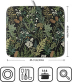 Green Plant Fern Leaves Floral Dish Drying Pad 16 x 18 Inch - Image 2