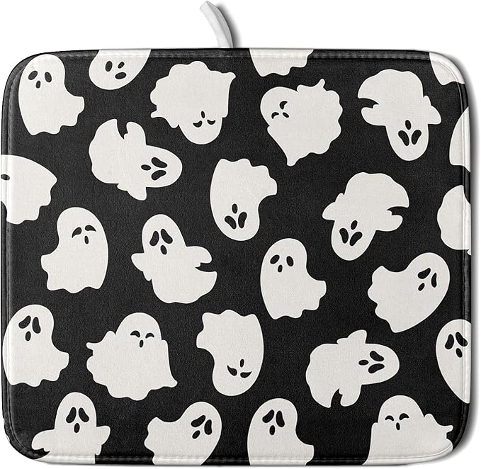 Halloween Dish Drying Mat for Kitchen Counter Cute Ghost Holiday Super by Unknown