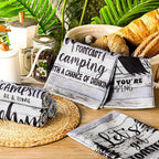 Boyiee Set of 6 Camping Kitchen Towels Happy Camper Tea Towels Absorbent - Image 2