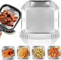 Air Fryer Paper Liners, 6.3” Square Non-stick Sheets, Food Grade Aluminum Foil by Tonmom
