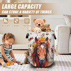 Watercolor Horse Laundry Basket, Foldable Waterproof Animals Floral Laundry - Image 2