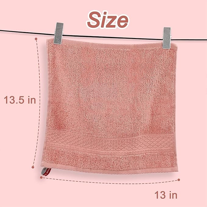 Cleanbear Ultra Soft Washcloths 6 Pack Cotton Face Cloths Wash Cloths Set - Image 2